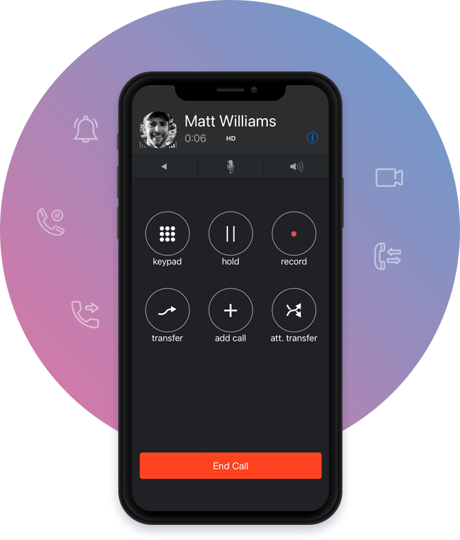 Vinix Mobile Call In Progress
